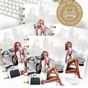 Fashion Girls Cover Printable, Planner Cover for Happy Planner, Printable Planner Cover, Notebook Cover, Fashion Girl Cover, Multiple Sizes