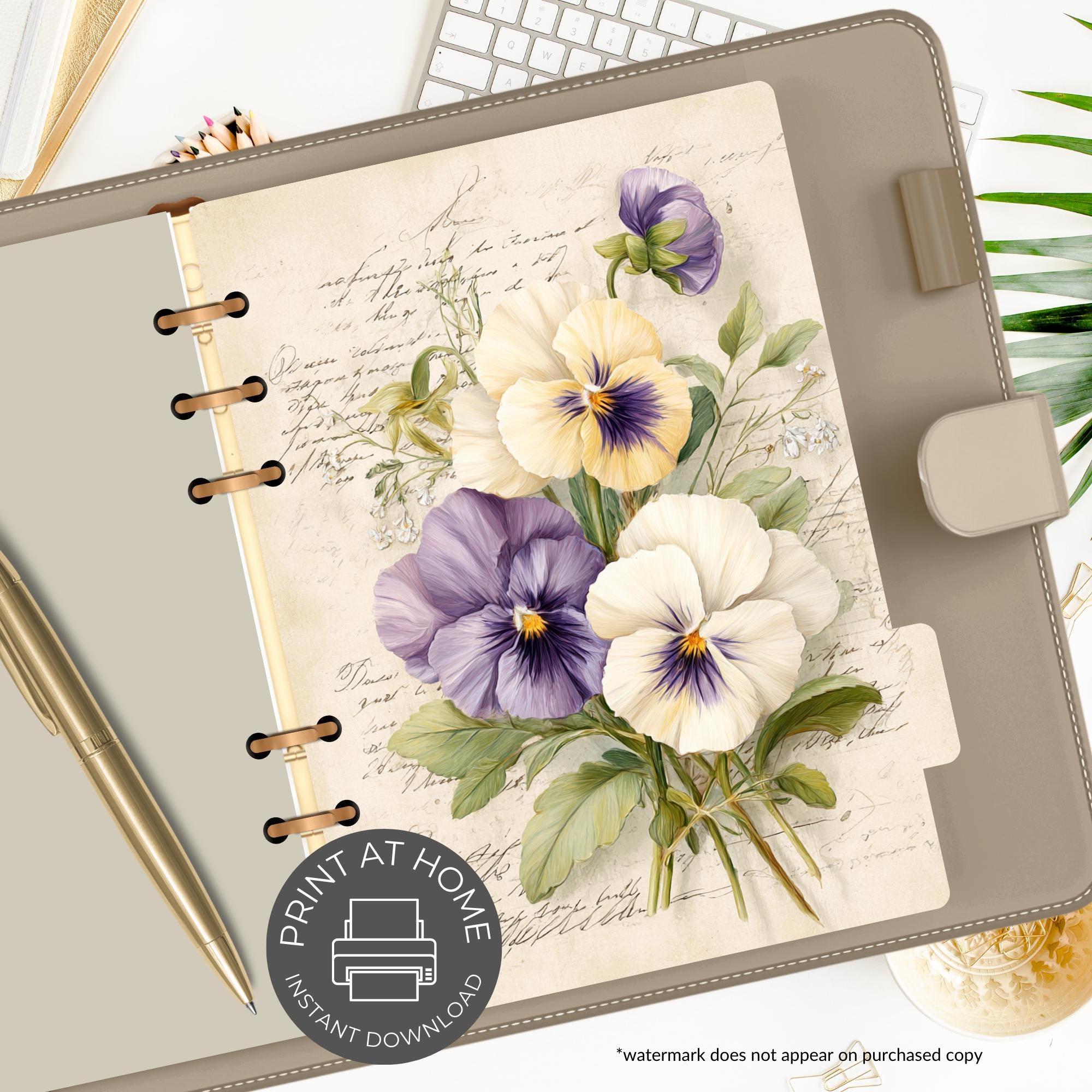 A5 Printable Planner Dividers | Elegant & Stylish Organization | Floral ...