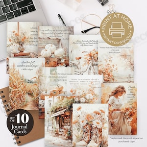 Tarjetas de diario de otoño, tarjetas de diario, tarjetas de diario imprimibles, tarjetas de diario basura, tarjetas de planificador, tarjetas de diario inspiradoras AUS114