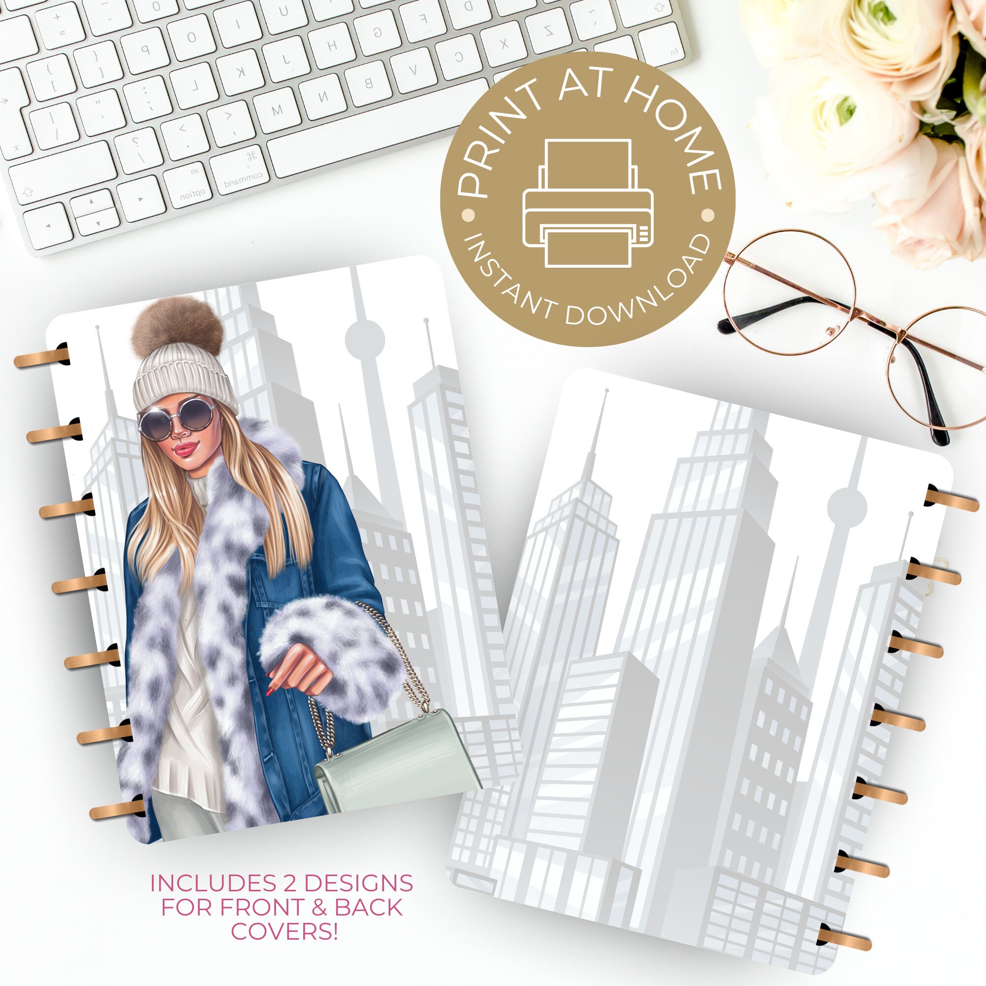 Fashion Girl Planner Cover Printable, Planner Cover for Happy Planner ...