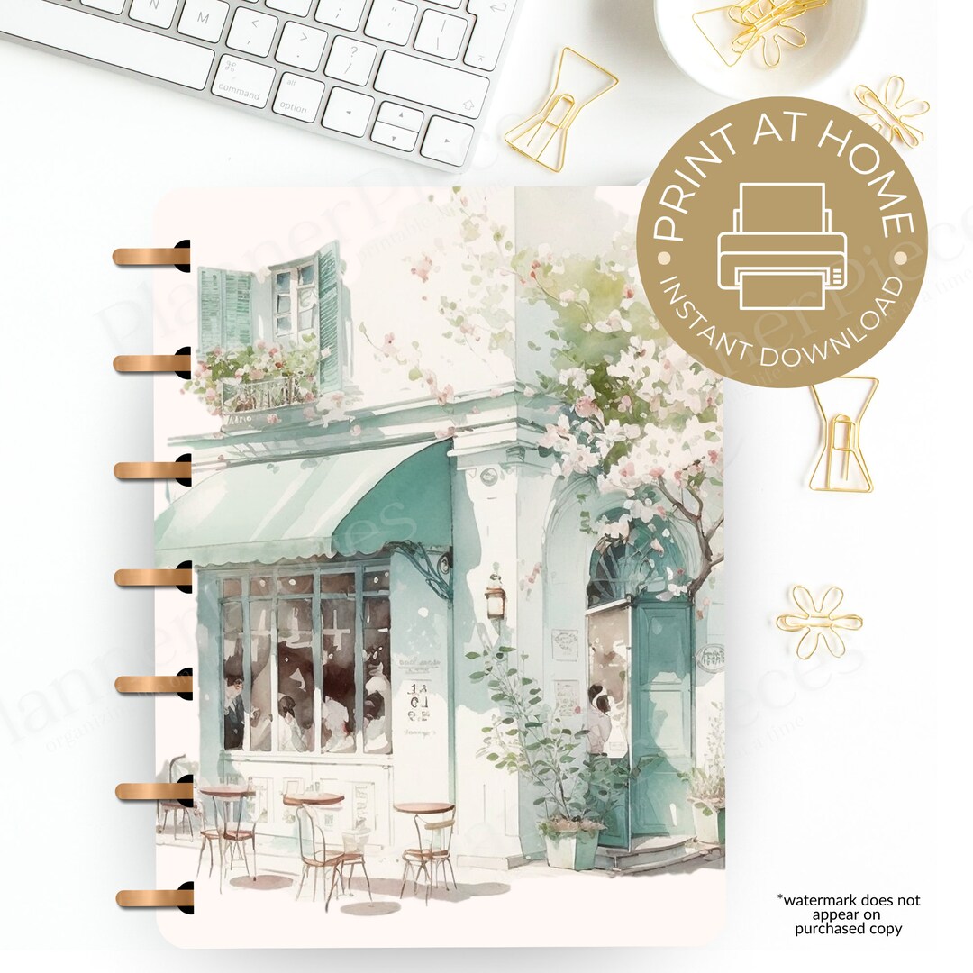Cafe Planner Cover Printable, Coffee Shop Planner Cover for Happy ...