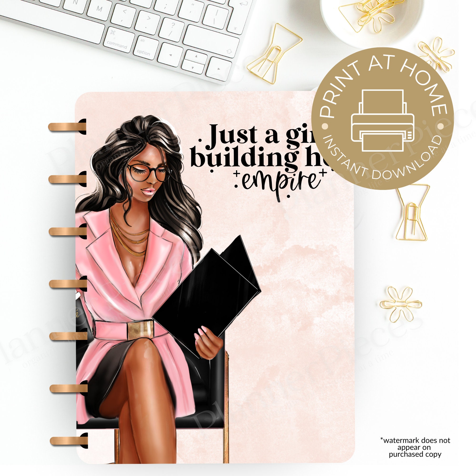 Fashion Girl Planner Cover Printable, Planner Cover for Happy Planner ...