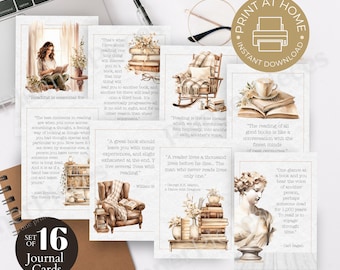 Reading Journal Cards: Inspirational Quotes Printable (PDF)