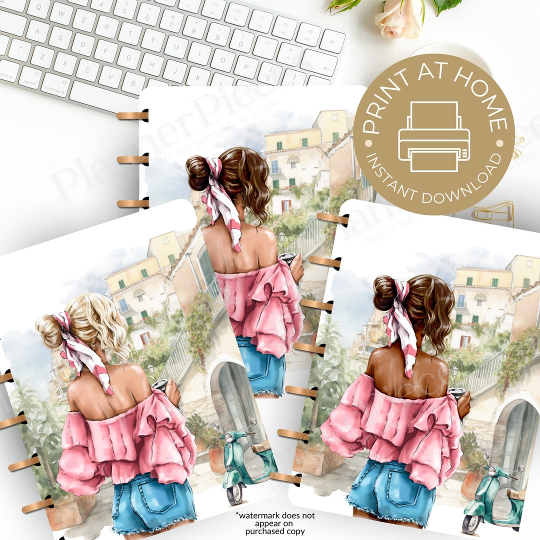 Fashion Girl Planner Cover Printable, Planner Cover for Happy Planner ...