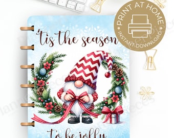 Gnom Winter Planer Cover zum Ausdrucken, Weihnachten Planer Cover für Happy Planner, Erin Condren Cover, Happy Planner Cover, Printable Cover