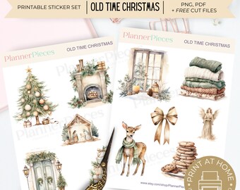 Cozy Christmas Planner Stickers: Printable Holiday Stickers (PNG, PDF)