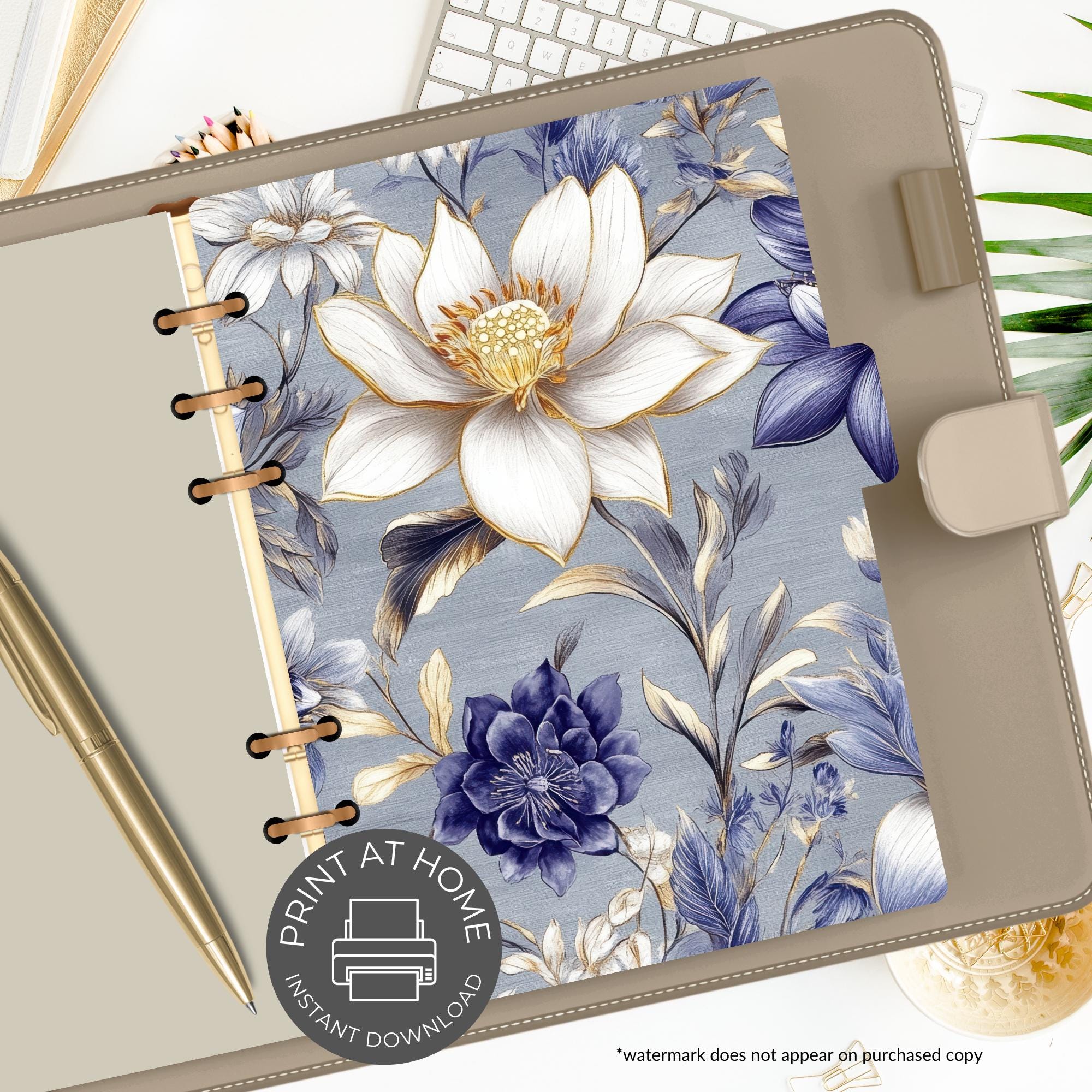 A5 Printable Planner Dividers | Elegant & Stylish Organization | Flower ...