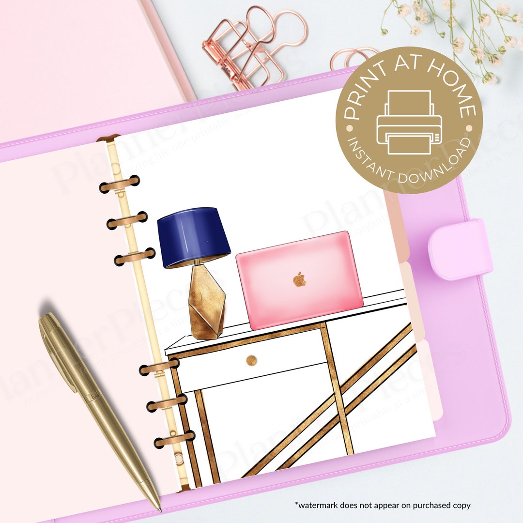 Fashion Girl Planner Dashboard Printable, Planner Printable, Happy