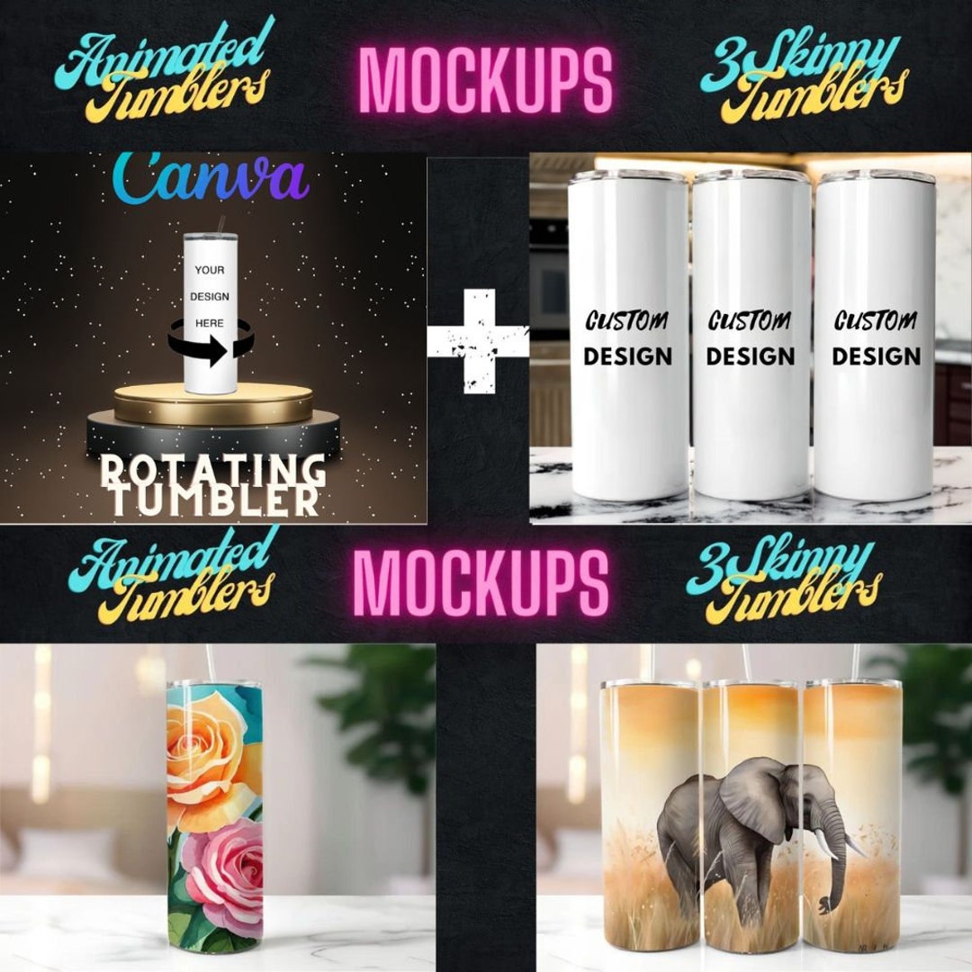 Animated Tumblers & Skinny Tumblers Mockups Canva Tumbler Mockup Png 20