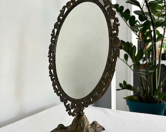 Antique bronze mirror