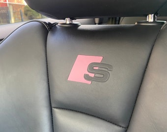 Square Logo Seat Decals x2  A1 A3 S3 S4 S5 TT TTS FaceLift Only (2016-2023)