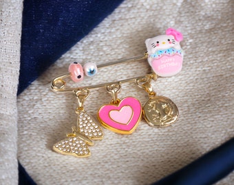 Personalized Gold Baby Pin | Baby Brooch | Stroller Pin | Baby Shower | Keepsake Baby Pin | Bridal Pin | Birthday Pin |