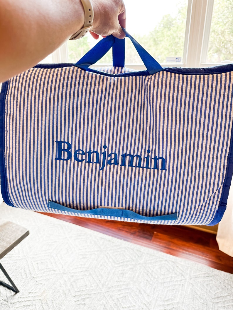 Personalized Seersucker Nap Mat Embroidered Preschool Kinder Etsy