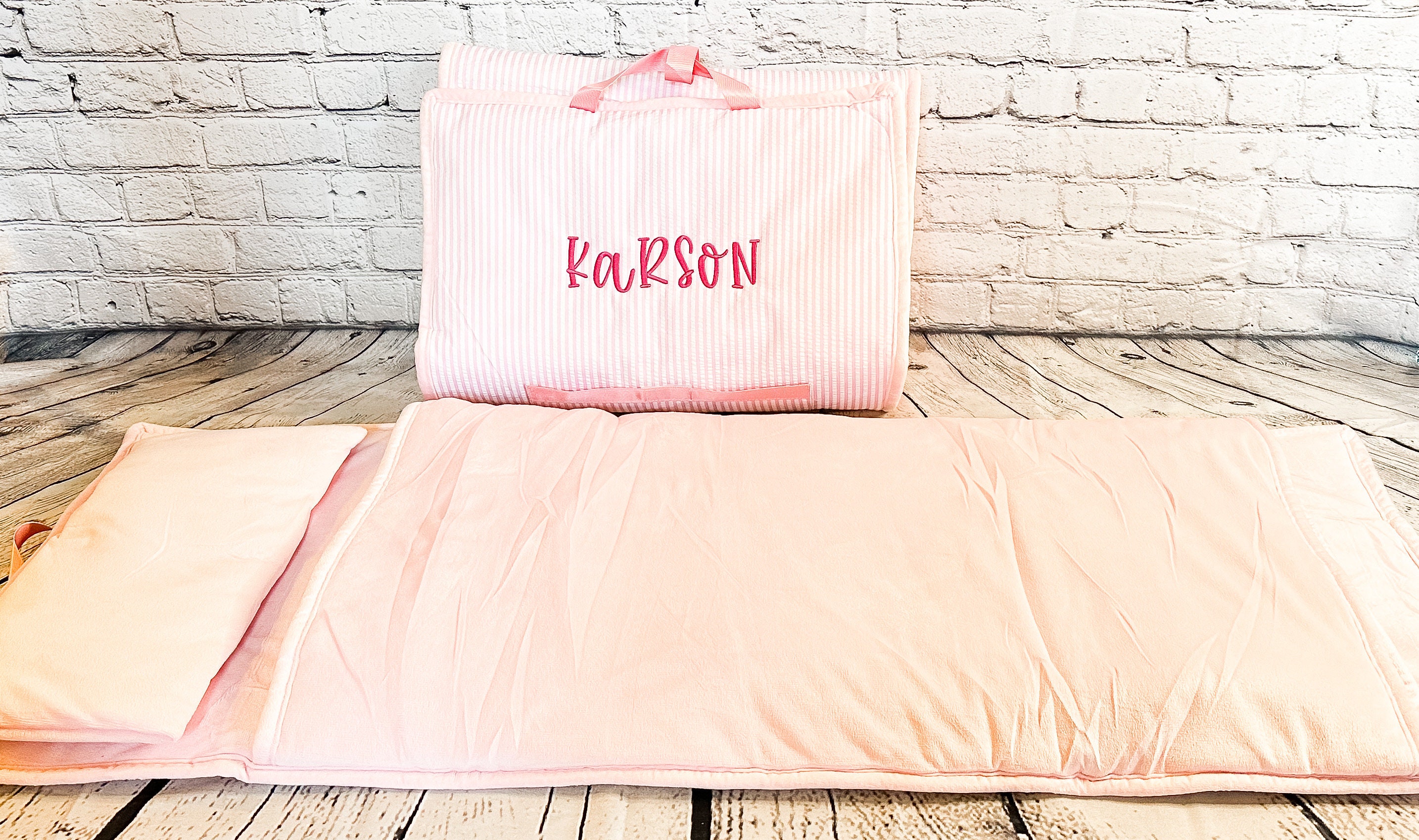 Personalized Seersucker Nap Mat Embroidered Preschool Kinder Etsy