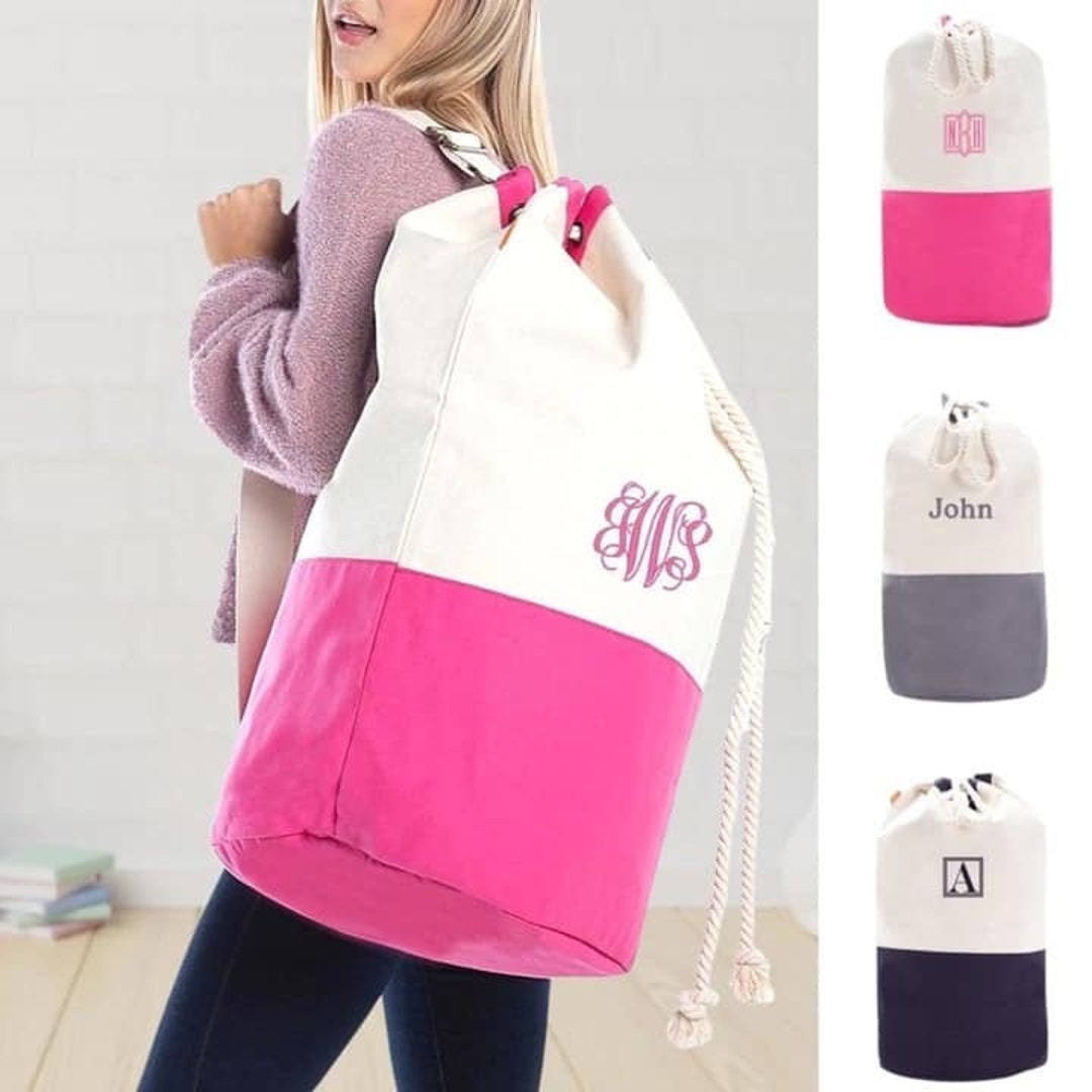 Monogrammed Laundry Bag, High School Graduation, College Laundry Hamper