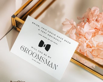 Groomsmen Proposal Card, Best Man Proposal Card, Be My Groomsman – Funny, Canva Editable, Instant Download