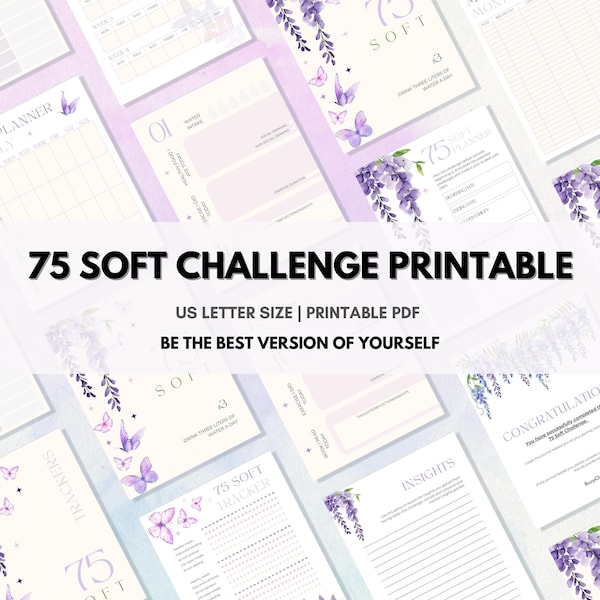 75 Soft Challenge Printable | 75 Soft Daily Tracker and Planner | Instant Download