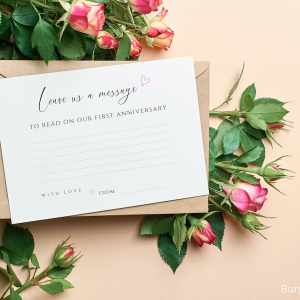 Guestbook Cards – Wedding Message Cards – Leave a message for the bride and groom – Unique guest book – Minimal, Elegant, Instant Download
