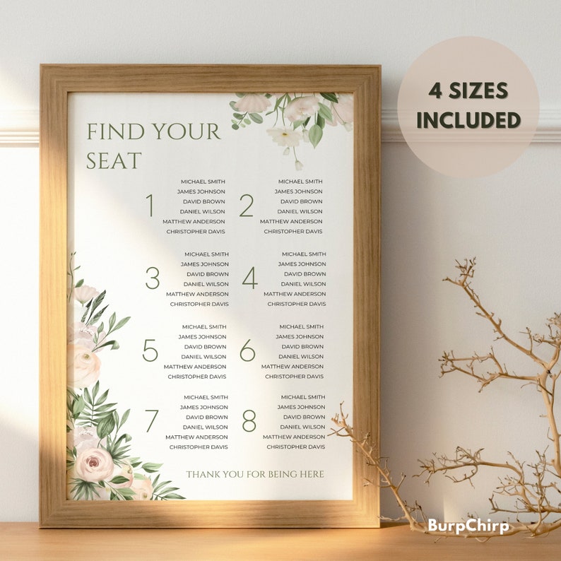 Find your seat wedding sign template wedding seating chart etsy