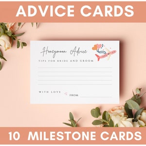 Cartes de livre d'or - Cartes de message de mariage - Conseils pour les mariés - Livre d'or unique - Minimal, élégant, téléchargement immédiat