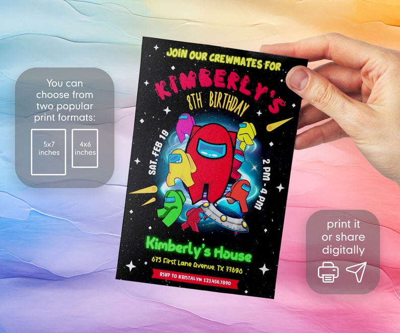 Among us birthday party invitation template among us birthday invitate
