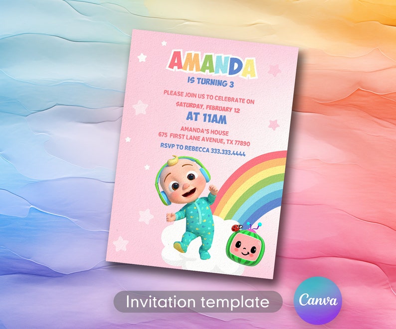 Kids Birthday Invitation Printable Editable Invite Birthday Invite Boy ...