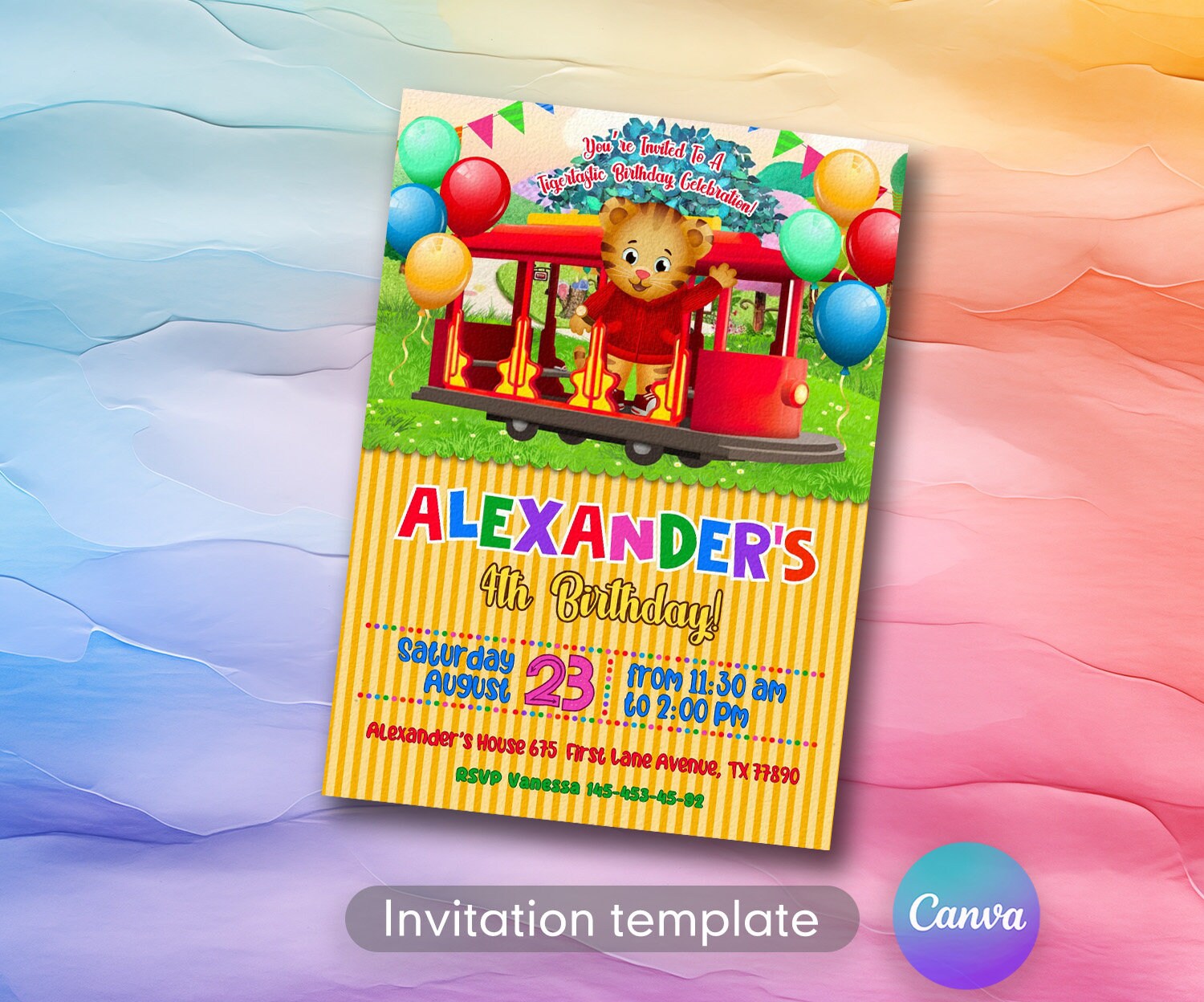 Daniel Tiger Birthday Invitation, Printable Editable Birthday ...