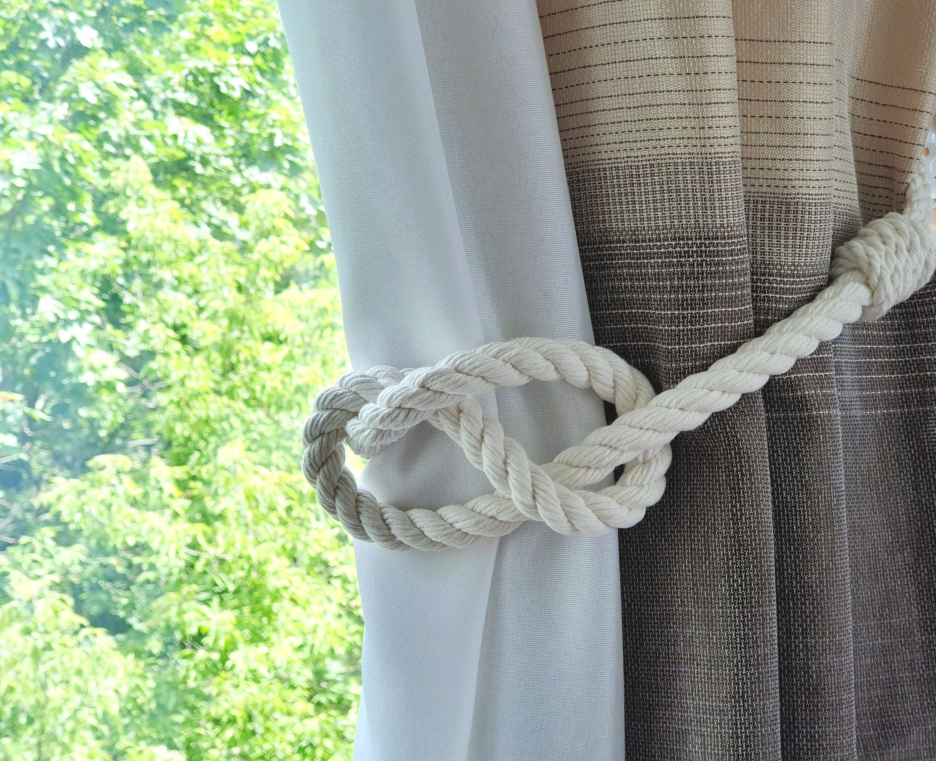 Cotton Rope Curtain Tie-backs Holdback Curtain Tieback Decor Curtains ...