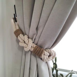 Handmade Cotton Rope Curtain Tieback – Boho Jute Accent Window Decor