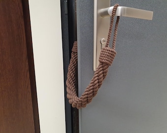 Brown Cotton Rope Door Stopper: Child & Pet Safety