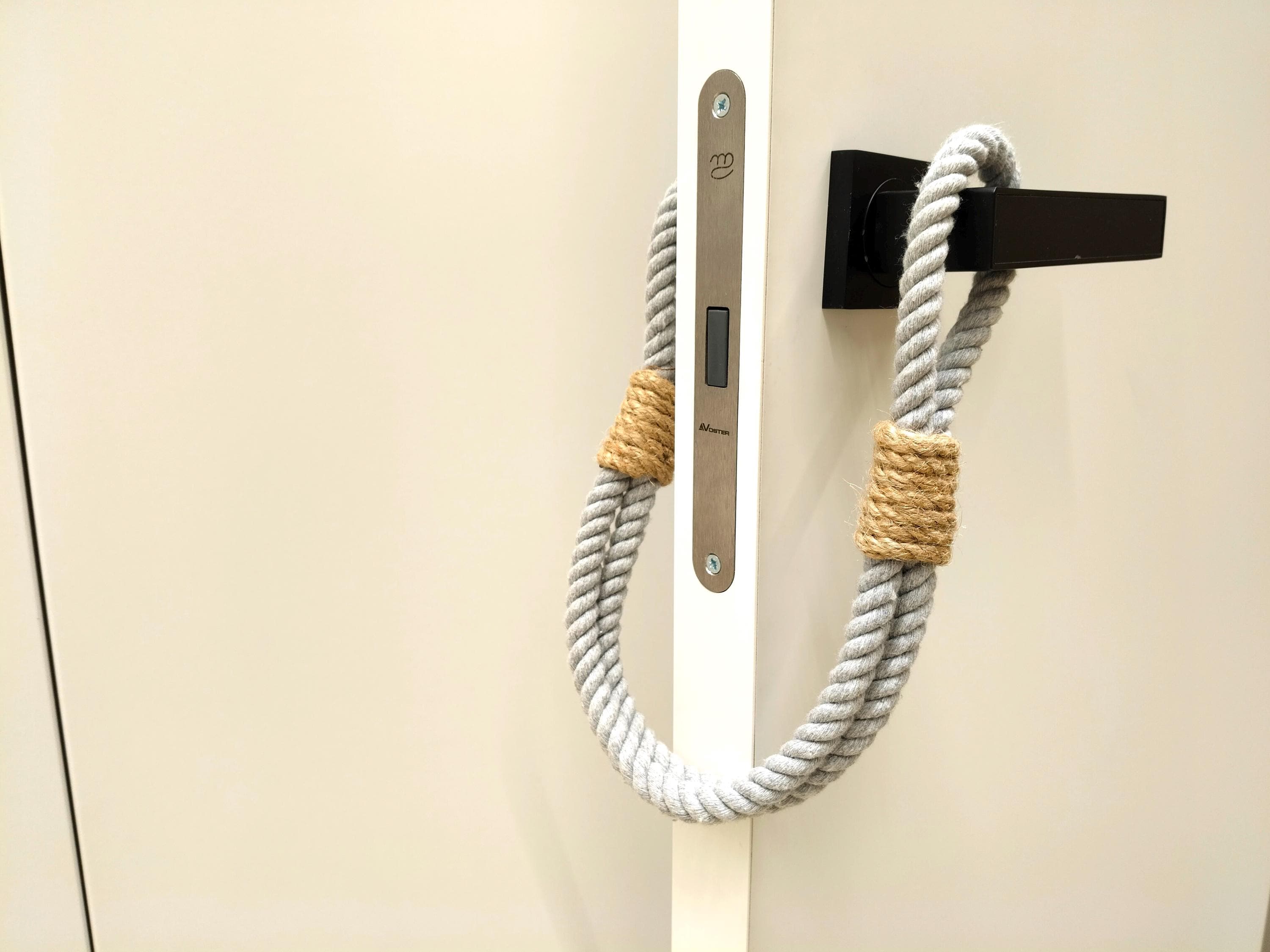 Gray Cotton Rope Door Stop: Stylish Home Decor, 21\, image size:3000x2250