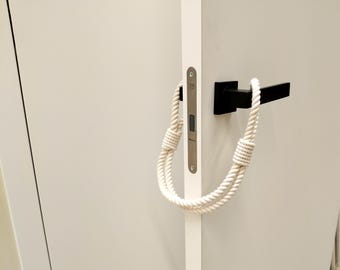 White Cotton Rope Door Stop: Stylish Home Decor