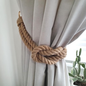 Rustic Jute Curtain Tieback – Handmade Rope Holdback