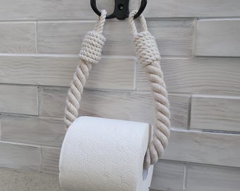 Handmade Cotton Rope Toilet Paper Holder: Minimalist Bathroom Decor
