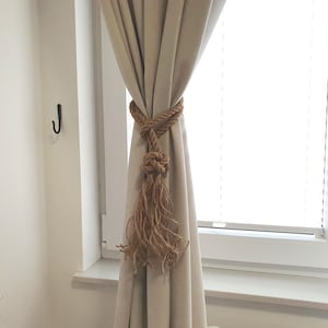 Handmade Jute Rope Curtain Tiebacks – Rustic Farmhouse Curtain ...