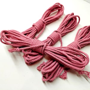 Pink Shibari Rope Set – 4x 8m (26ft) Cotton Bondage Ropes – Soft Khaki Rope for Kinbaku & Rope Art