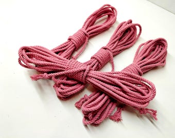 Pink Cotton Shibari Rope Set – Soft Kinbaku Rope Art (4x 8m)