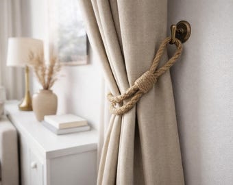 Set of 2  Curtain Tie - Curtain Holder - Jute Rope - Rustic Style - Home Decor