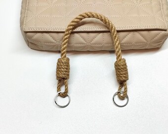 Bag handles - Jute rope, metal carabiner rings, different sizes - a stylish and durable accessory