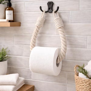 Handmade Cotton Rope Toilet Paper Holder: Minimalist Bathroom Decor