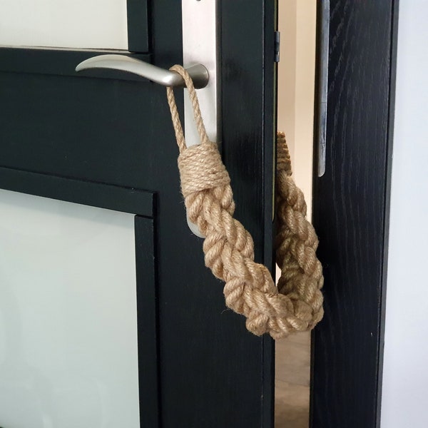Türschutz – Türstopper aus Jute – Sicherheit für Kinder. Schutz für Hunde und Katzen – Geflecht aus drei Seilen