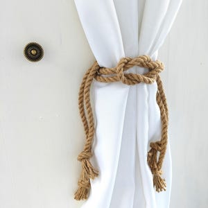 Tie For Curtains..Handmade Jute Curtain Holdback ..Jute rope with square knot
