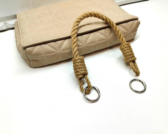 Jute Rope Bag Handles with Metal Carabiner Rings