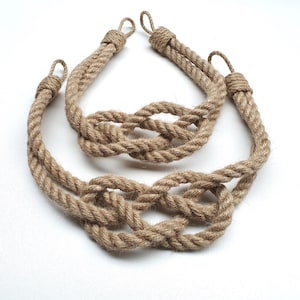 Jute Rope Curtain Tiebacks: Natural Woven Window Decor, Set of 2