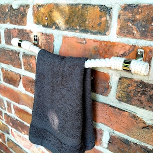 Porta asciugamani in corda nautica: arredo bagno in cotone naturale