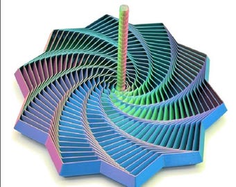 Spinner Star Spiral STL i 3MF | Hipnotyczna, wirująca zabawka biurkowa do druku 3D | Spinner antystresowy | Pobierz natychmiast