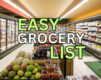 Easy Grocery List - Digital Download - Great for simplifying your grocery list PDF