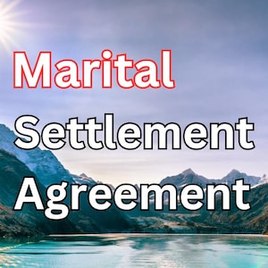 Marrital Settlement Agreement - Digital Download Marriage Settlement - 16 Pages