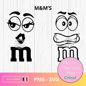 Instant DOWNLOAD M&M’s Candy Chocolate Mr and Mrs digital file Cricut Silhouette SVG PNG tote bag t shirt cap ToutSeDire
