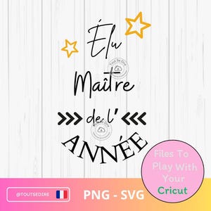 Descargar Maestro Electo del Año SVG PNG Cita Regalo Maestro Fin de Año Archivo Digital Cricut para Velas Jarrones Taza ToutSeDire